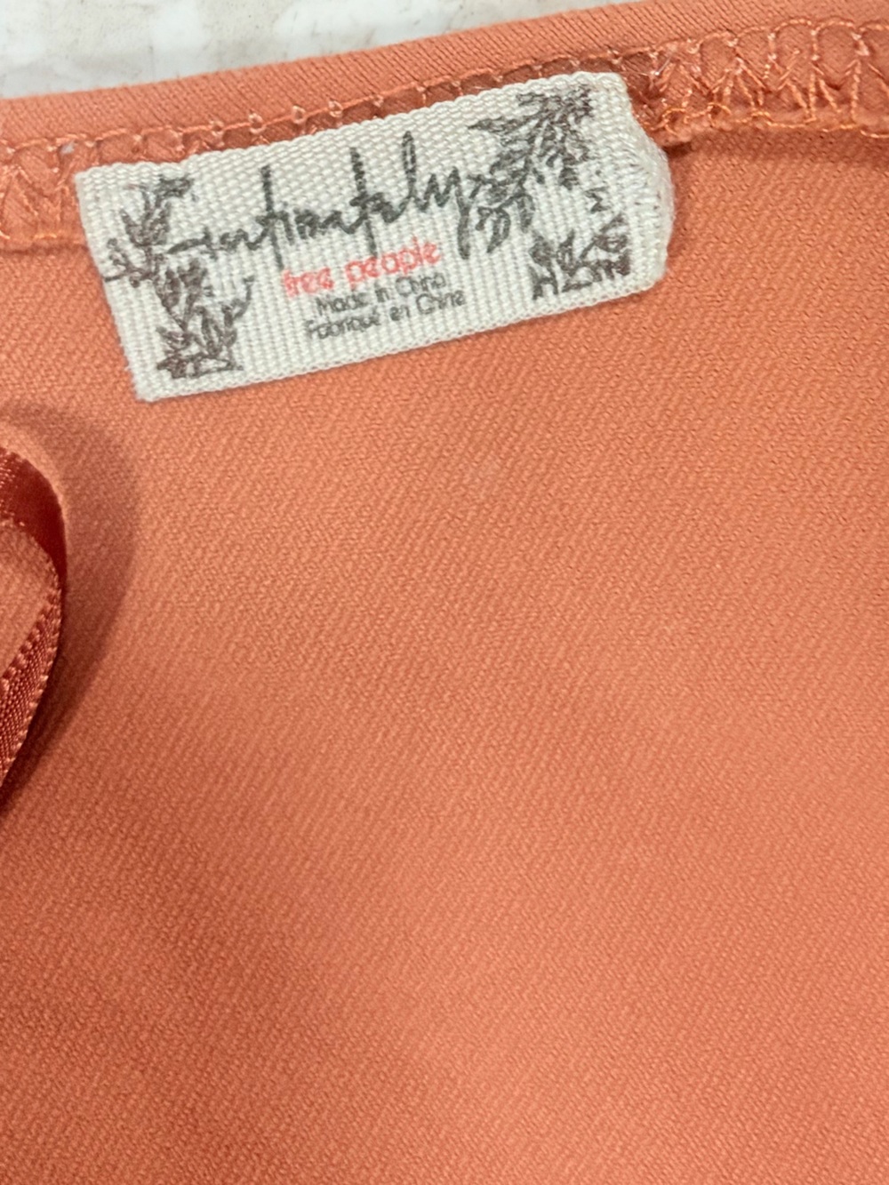 Intimately by Free People Asymmetrical Coral Orange Stretch Body Suit Size M - Picture 3 of 3